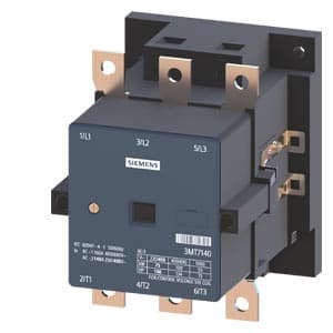 SIEMENS POWER CONTACTOR, SINOVA, 3MT7, 3P, 140…160A, 75kW, 1NO+1NC, SIZE S5