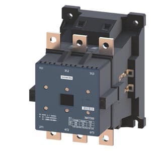 SIEMENS POWER CONTACTOR, SINOVA, 3MT7, 3P, 300A, 160kW, 1NO+1NC, 380VAC, SIZE S7