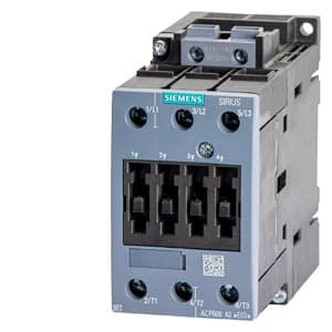SIEMENS MOTOR STARTER CONTACTOR, 3RT5, 3P, 50...60A, 22kW, 110 VDC COIL, SIZE S2