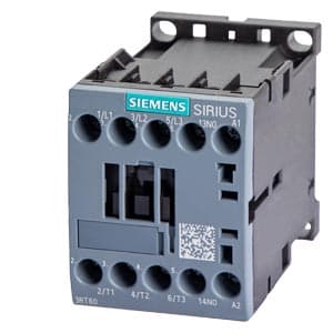 SIEMENS MOTOR STARTER CONTACTOR, 3RT6, 3P, 4kW, 220V AC CLOSING COIL, 1NO, SIZE S00