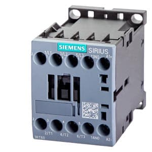 SIEMENS MOTOR STARTER CONTACTOR, 3RT6, 3P, 12...22A, 5,5kW, 24VDC COIL, 1NO, SIZE S00