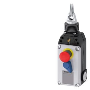 SIEMENS SIRIUS, 3SE71, CABLE-OPERATED SWITCH WITH EMERGENCY STOP METAL HOUSING IP67, 3 XM20 X1.5; SLOW-ACTION CONTACTS 1 NO+3 NC LATCHING ACCORDING TO EN ISO 13850, WITH ROTATE-TO-UNLATCH MECHANISM, FOR WIRE LENGTHS UP TO 75 M