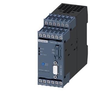 SIEMENS SIMOCODE, 3UF, BASIC DEVICE SIMOCODE PRO V MR, MODBUS RTU INTERFACE 57.6 KBPS, RS-485, 4 I/3 O FREELY CONFIGURABLE, US: 24 V DC, INPUT FOR THERMISTOR CONNECTION MONOSTABLE RELAY OUTPUTS, EXPANDABLE BY EXPANSION MODULES