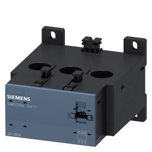 SIEMENS SIMOCODE, 3UF, CURRENT MEASURING MODULE, SET CURRENT 20...200 A OVERALL WIDTH 55 mm, STRAIGH-THROUGH TRANSFORMER