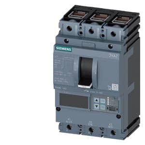 SIEMENS MCCB, 3VA2, 3P, 25...63A, 55kA, ADJUSTABLE TYPE, ETU 550