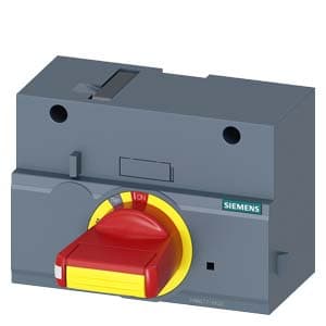 SIEMENS ACC MCCB, 3VM, FRONT MOUNTED ROTARY OPERATOR EMERGENCY OFF WITH DOOR INTERLOCK IEC IP30/40, FOR 3VM12