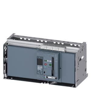 SIEMENS ACB, 3WA, WITHDRAWABLE CIRCUIT BREAKER WITH GUIDE FRAME, IEC 60947-2, FRAME SIZE 3, 4P, N-POLE LEFT, IN=5000A UP TO 690V AC 50/60HZ, BREAKING CAPACITY H ICU=100/85KA AT 500/690V, TRIP UNIT ETU600 LSIG UPGRADE READY, COLORDISPLAY