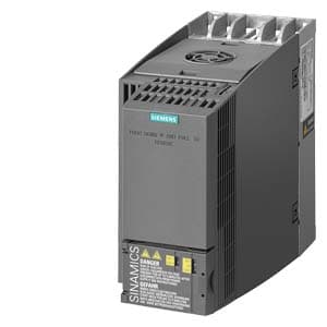 SIEMENS SINAMICS, G120C RATED POWER 3AC380-480V +10/-20% 47-63HZ LOW OVERLOAD: 5,5KW AT 150% 3S, 110% 57S, 100% 240S HIGH OVERLOAD: 4,0KW AT 200% 3S, 150% 57S, 100% 240S INTEGRATED FILTER CLASS A EXTERNAL 24V I/O INTERFACE: 6DI, 2DO,1AI,1A