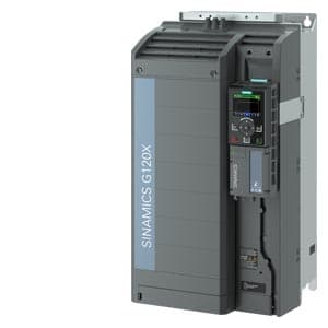 SIEMENS SINAMICS, G120X RATED POWER: 55 kW At 110% 60s, 100% 240 s RADIO INTERFERENCE SUPPRESSION FILTER FOR CATEGORY C2 380-480 V 3 AC +10/- 20% 47-63 Hz AMBIENT TEMPERATURE - 20 to +45 °C Size: FSE DEGREE OF PROTECTION IP20 / UL OPEN TYPE
