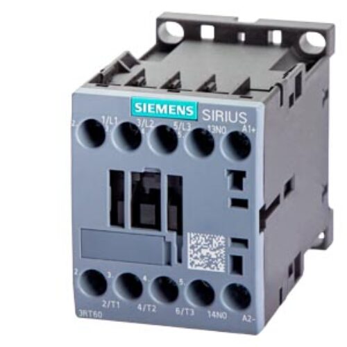SIEMENS MOTOR STARTER CONTACTOR, 3RT6, 3P, 7…18A, 3kW, 24VDC COIL, 1NO, SIZE S00
