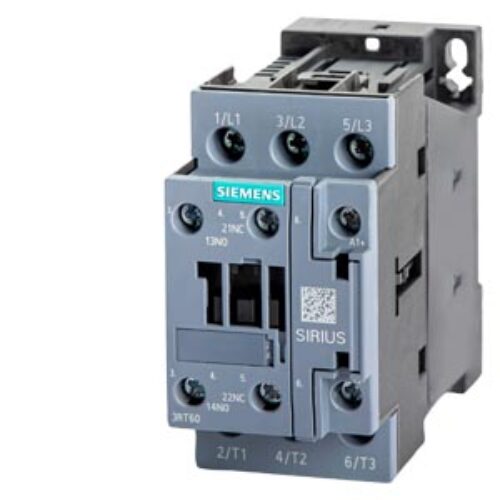 SIEMENS MOTOR STARTER CONTACTOR, 3RT6, 3P, 32…50A, 15kW, 24VDC COIL, 1NO+1NC, SIZE S0