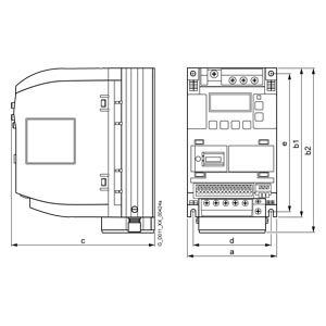 SIEMENS SINAMICS, SIEMENS SINAMICS, V20 380-480 V 3 AC -15/+10% 47- 63Hz RATED POWER 3kW WITH 150% OVERLOAD FOR 60 sec. UNFILTERED I/O: 4 DI, 2 DO,2 AI, 1 AQ FIELDBUS: USS/MODBUS RTU WITH BUILT-IN BOP - Gambar 3