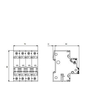 SIEMENS MCB, 5SY, 4P, 32A, 10kA, DC Aplication - Gambar 3