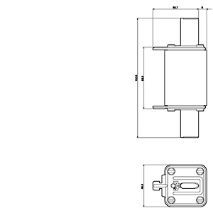 SIEMENS FUSE, 3NA, LV HRC FUSE ELEMENT, NH1, In: 200 A, gG, Un AC: 500 V, Un DC: 440 V, FRONT INDICATOR, LIVE GRIP LUGS - Gambar 3