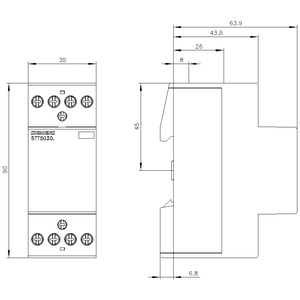 SIEMENS SWITCHING DEVICE, INSTA CONTACTORS WITHOUT MANUAL SWITCH, 25A, 4NO, 400 VAC - Gambar 3