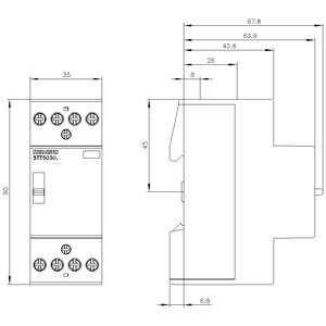 SIEMENS SWITCHING DEVICES, INSTA CONTACTORS WITH MANUAL SWITCH 0/I/AUTOMATIC, 5TT5, 25A, 4 NO, 400 VAC - Gambar 3