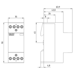 SIEMENS SWITCHING DEVICES, INSTA CONTACTORS WITHOUT MANUAL SWITCH, 5TT5, 25A, 4 NC, 400 VAC - Gambar 3