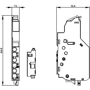 SIEMENS ACC MCCB, 3VA, SAS - SHORT CIRCUIT ALARM SWITCH FOR 3VA10, 3VA11, HQ/COMPACT SZE/1SLOT - 240VAC/250VDC - Gambar 3