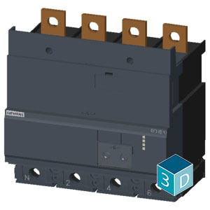 SIEMENS ACC MCCB, 3VA, RESIDUAL CURRENT DEVICE RCD820 ADVANCED RCD TYPE A LOADSIDE MOUNTED RATED RESID. CURRENT 0.03...30A AT 50/60 Hz ADJUSTABLE tv 0...10000 MS 4-POLE In=250 A UE=100-690 V - Gambar 4