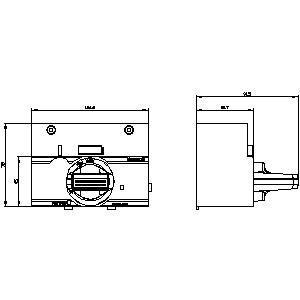 SIEMENS ACC MCCB, 3VM, FRONT MOUNTED ROTARY OPERATOR EMERGENCY OFF WITH DOOR INTERLOCK IEC IP30/40, FOR 3VM12 - Gambar 3