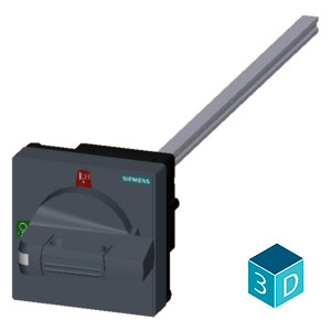 SIEMENS ACC MCCB, DOOR COUPLING ROTARY OPERATING MECHANISM STANDARD WITH TOLERANCE COMPENSATION SIZE 75 x 75, Shaft 8 x 8, 300mm,Test 0-I, COMPLETE WITH HANDLE SIZE 45 mm ACCESSORY FOR 3KD SIZE 1 AND 2, 3KF SIZE 1 - Gambar 4