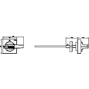 SIEMENS ACC MCCB, DOOR COUPLING ROTARY OPERATING MECHANISM STANDARD WITH TOLERANCE COMPENSATION SIZE 100 x 100mm Shaft 8 x 8, 300mm,Test 0-I, COMPLETE WITH HANDLE SIZE 100 mm ACCESSORY FOR 3KD SIZE 3, 3KF SIZE 2 - Gambar 3