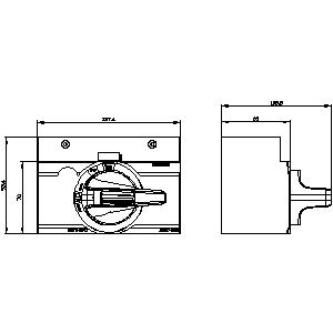 SIEMENS ACC MCCB, 3VM, FRONT MOUNTED ROTARY OPERATOR EMERGENCY OFF IEC IP30/40, FOR 3VM13/14 - Gambar 3