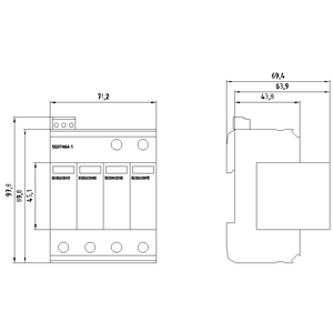 SIEMENS SURGE ARRESTERS, 4P, 400V, 40kA, FOR TN-S AND TT SYSTEMS, WITH REMOTE SIGNALING, STANDARD DESIGN - Gambar 3