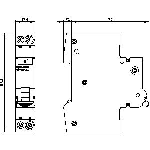 SIEMENS RCBO, COMPACT PERSONAL AND FIRE PROTECTION, 5SV1 RCBO OVERVIEW 4,5 kA IN ONLY 1MW, 1P + N, 30 mA, C CHARACTERISTIC, TYPE AC, 10A - Gambar 3
