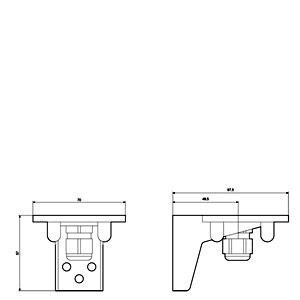SIEMENS COMMANDING AND SIGNALING DEVICES, SIGNALING COLUMNS, 70 MM DIAMETER, MOUNTING, BRACKET FOR MOUNTING WITH FOOT, 8WD44 - Gambar 3