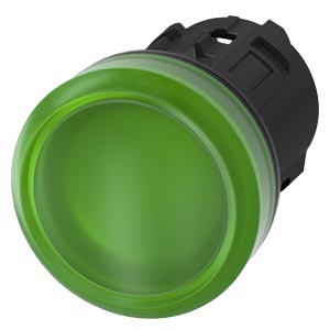 SIEMENS INDICATOR LIGHTS, 22 mm, ROUND, PLASTIC, GREEN, LENS, SMOOTH - Gambar 2