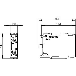 SIEMENS CONTACT MODULE WITH 2 CONTACT ELEMENTS, 2 NC, SCREW TERMINAL, FOR FRONT PLATE MOUNTIING - Gambar 3