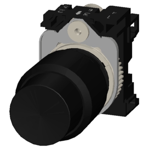 SIEMENS PUSHBUTTON, 3SU, COMPACT WITH EXTENDED STROKE (12 mm), 22 mm, ROUND, PLASTIC, BLACK, PUSHBUTTON, RAISED, MOMENTARY CONTACT TYPE WITH HOLDER - Gambar 4