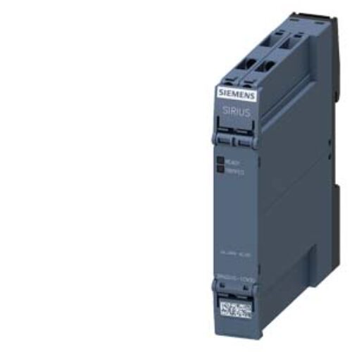 SIEMENS, 3RN2, THERMISTOR MOTOR PROTECTION RELAY COMPACT EVALUATION UNIT 17.5 mm ENCLOSURE SCREW TERMINAL 1 NO CONTACT, 1 NC CONTACT US = 24 V-240 V AC/DC AUTO RESET SUITABLE FOR BIMETALLIC SWITCH 2 LEDs (READY/TRIPPED) GALVANIC ISOLATION