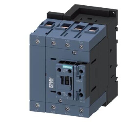 SIEMENS POWER CONTACTOR, 3RT2, 4P, 160A, 22 kW, 1NO+1NC, SIZE S3