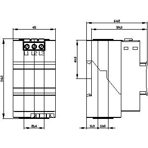 SIEMENS SIMOCODE, CURRENT VOLTAGE MEASURING MODULE FOR DRY RUNNING PROTECTION OF CENTRIFUGAL PUMPS IN HAZARDOUS AREAS, CURRENT SETTING 0.3...4 A, VOLTAGE MEASUREMENT UP TO 690 V, WIDTH 45 mm, STRAIGHT THROUGH TRANFORMER - Gambar 3