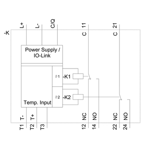 SIEMENS MONITORING RELAYS, TEMPERATURE RELAYS 3RS2, TEMPERATURE MONITORING RELAYS DIGITAL DEVICE FOR IO-LINK, 1 SENSOR, 2 THRESHOLD VALUES, CONTACT 2 CO, PT100, PT1000, KTY83-110, KTY84, NTC, TYPE J, K, T, E, N, S, R, B, 24 VAC/DC - Gambar 6