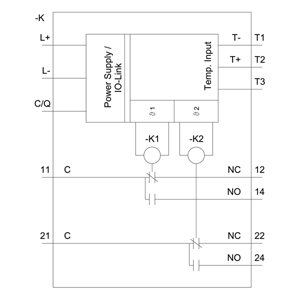 SIEMENS MONITORING RELAYS, TEMPERATURE RELAYS 3RS2, TEMPERATURE MONITORING RELAYS DIGITAL DEVICE FOR IO-LINK, 1 SENSOR, 2 THRESHOLD VALUES, CONTACT 2 CO, PT100, PT1000, KTY83-110, KTY84, NTC, TYPE J, K, T, E, N, S, R, B, 24 VAC/DC - Gambar 5