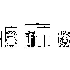 SIEMENS PUSHBUTTON, 3SU, COMPACT WITH EXTENDED STROKE (12 mm), 22 mm, ROUND, PLASTIC, BLACK, PUSHBUTTON, RAISED, MOMENTARY CONTACT TYPE WITH HOLDER - Gambar 3