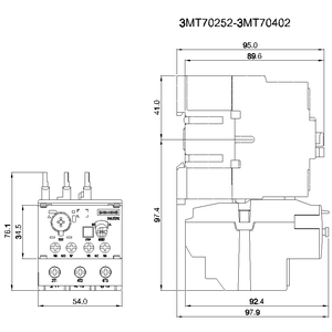 SIEMENS OVERLOAD RELAY, SINOVA, 3MU7, 28...36A, 18,5kW, FOR CONTACTOR SIZE 2, CLASS 10, SIZE S2 - Gambar 3