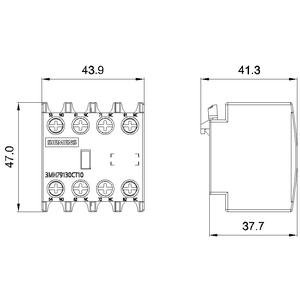 SIEMENS ACCESSORIES FOR CONTACTORS, MOTOR STARTER 1 (SINOVA), 3MT7, 1 NO+3 NC, FRONT MOUNTING POSITION - Gambar 3