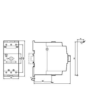 SIEMENS MOTOR STARTER PROTECTION, 3RV5, 70...90A, 45kW, 50kA, WITHOUT AUX SWITCH, SIZE S3 - Gambar 3