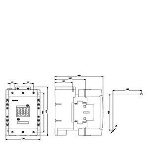 SIEMENS MOTOR STARTER CONTACTOR, 3RT5, 3P, 115...160A, 55kW, 2NO+2NC, 220...240VAC/DC COIL, SIZE S6 - Gambar 3
