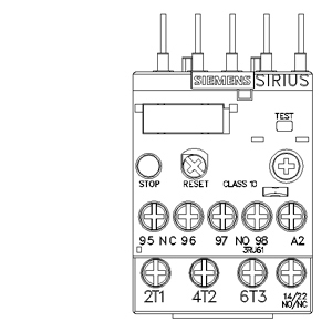SIEMENS MOTOR STARTER OVERLOAD, 3RU6, 0,45...0,63A, SIZE S00, FOR MOUNTING ON CONTACTOR - Gambar 3