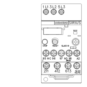 SIEMENS MOTOR STARTER OVERLOAD, 3RU6, 1,1...1,6A, SIZE S00 - Gambar 3