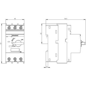SIEMENS MOTOR STARTER PROTECTION, 3RV6, 32...400A, 15kW, 55kA, WITHOUT AUX SWITCH, SIZE S0 - Gambar 4
