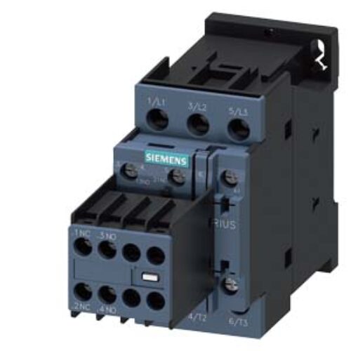 SIEMENS MOTOR STARTER CONTACTOR, 3RT2, 3P, 32A, 15kW, 2NO+2NC, SIZE S0