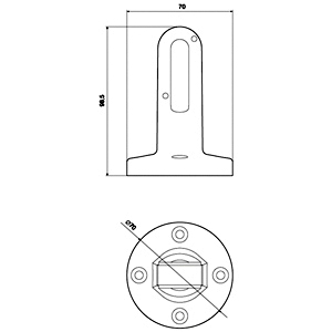 SIEMENS COMMANDING AND SIGNALING DEVICES, SIGNALING COLUMNS, 70 MM DIAMETER, MOUNTING, 8WD44, BRACKET FOR WALL MOUNTING (MOUNTING W/O FEET & PIPE) FOR DOUBLE-SIDED MOUNTING - Gambar 3
