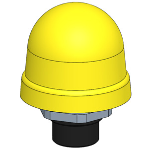 SIEMENS, INTEGRATED SIGNAL LAMP, SINGLE FLASH LIGHT, BUILT IN ELECTRONIC FLASH, YELLOW, 24 V DC, DIAMETER 70 mm - Gambar 4