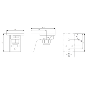 SIEMENS COMMANDING AND SIGNALING DEVICES, SIGNALING COLUMNS, 70 MM DIAMETER, MOUNTING, BRACKET FOR BASE MOUNTING, MOUNTING W/O FEET AND PIPE 8WD44 - Gambar 3